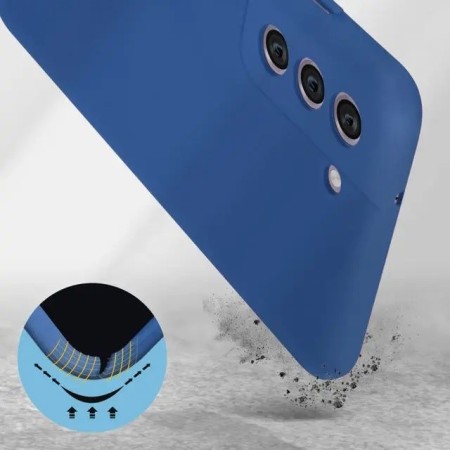 Husa protectie Flippy pentru Samsung S21 FE Liquid Silicone Albastru Inchis