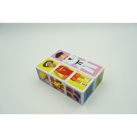 Set inteligent de cuburi magnetice pentru copii, 6 piese, cutie depozitare, puzzle joburi, +3 ani, multicolor