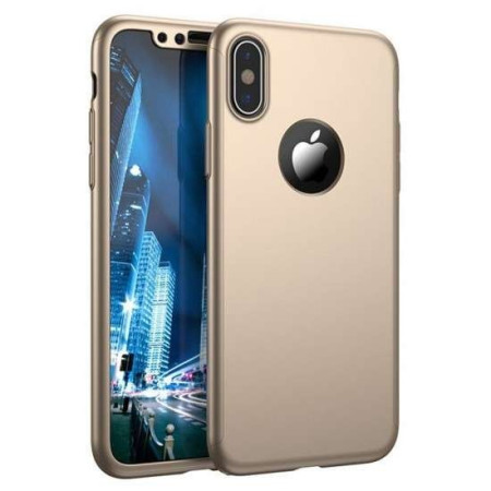 Husa Huawei P40 Lite Full Cover 360 Auriu + Folie de protectie