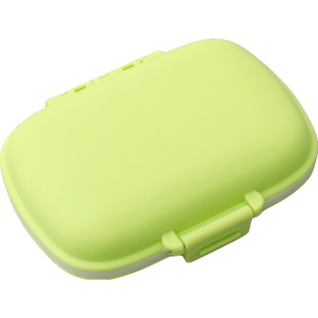 Organizator medicamente, Plastic, 8 compartimente, 0.1 L, Verde, Flippy, 11 x 7 cm