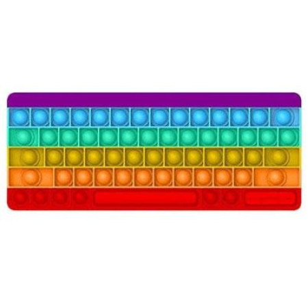 Jucarie Antistres Din Silicon, Pop It And Flip It, Tastatura, Curcubeu