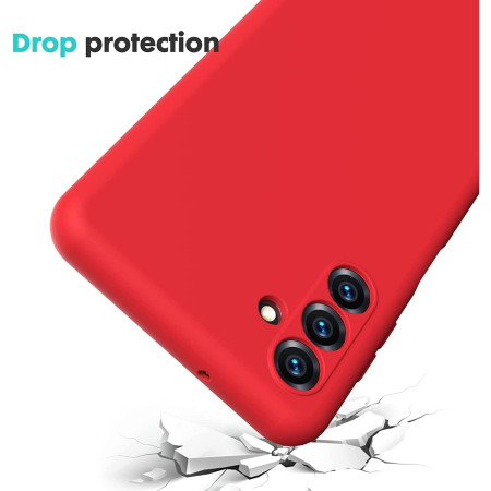 Husa de Protectie, Flippy, pentru Samsung Galaxy A35, Liquid Silicone, cu Microfibra pe Interior, Protectie Antisoc, Compatibil Incarcare Wireless, Rosu