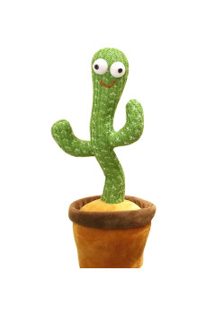 Jucarie Cactus Dansator Flippy, Canta, Danseaza, Imita, Distractiv, Verde, 37cm