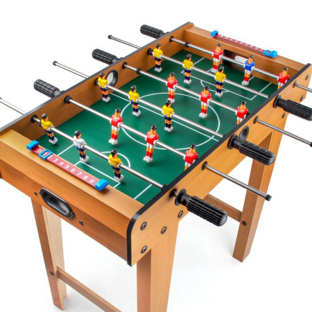 Masa de Fotbal cu Teren si 18 Jucatori Flippy, 6 Manere, cu Tablou pentru Scor, din Metal, Lemn si ABS, 69 x 36.5 x 61 cm, cu Picioare, pentru copii/adulti