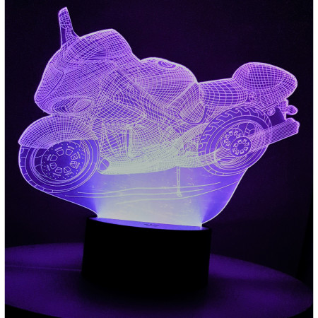 Lampa de Veghe cu Telecomanda si Baterii/USB 3D Model Motocicleta Multicolor