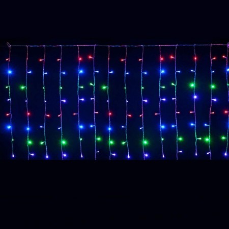 Instalatie de Craciun, Flippy®, Tip Perdea, 2 x 2 m, 240 LED-uri, Interconectabila, Multicolor