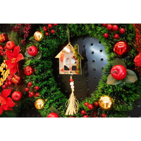 Ornament brad, Flippy, Casa, Auriu, Lucios, 10*25CM, Acril, Interior/ Exterior