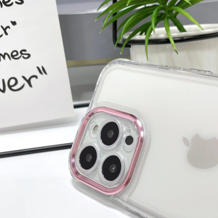 Husa MagSafe Silicone pentru iPhone 13 Pro, Flippy, Transparenta, Magnetica, Extra Protectie Camera Roz