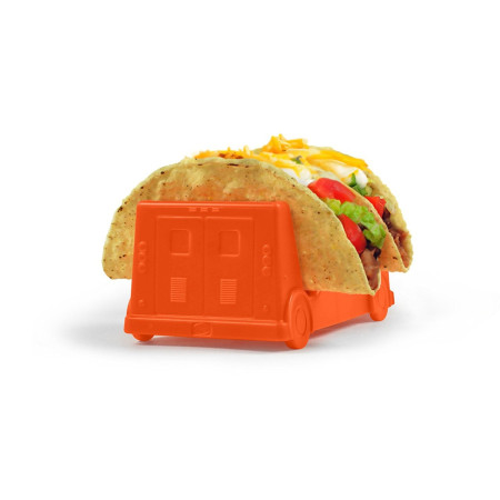 Suport pentru Taco, Flippy, Model Autobuz, 14 x 7.5 x 6.5 cm, din PP, Portocaliu