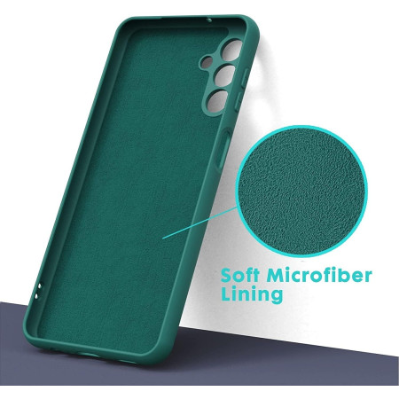 Husa de Protectie, Flippy, pentru Samsung Galaxy S23 FE, Liquid Silicone, cu Microfibra pe Interior, Protectie Antisoc, Compatibil Incarcare Wireless, Verde