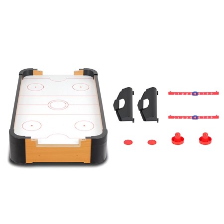 Masa Air Hockey Graffiti fara Picioare, Flippy, Lemn, 2 Pucuri, Tabela Scor, 2 Impingatoare, 57x31x9.5 cm, Maro