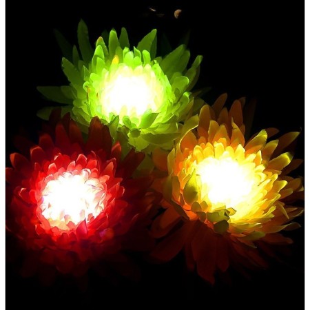 Lampa Solara LED tip Crizantema cu o floare pentru Gradina, Inaltime 80 cm, Flippy