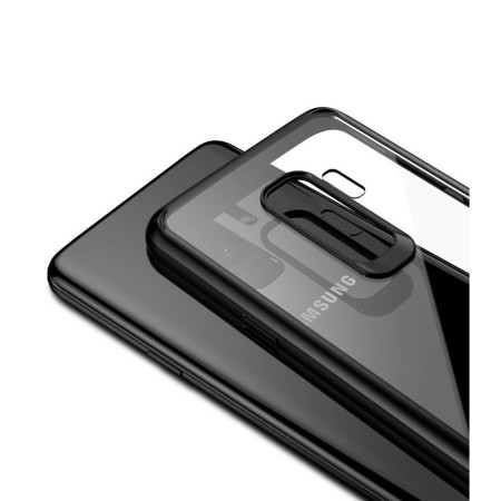 Husa Samsung Galaxy S9 Plus Tpu Transparent cu margini colorate negru