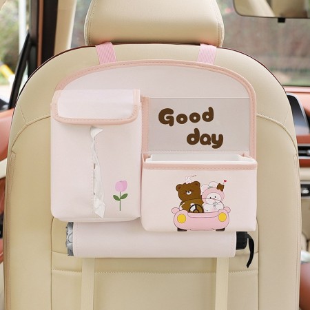 Car storage bag + happy every day (pink)