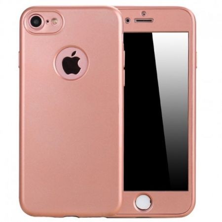 Husa Apple iPhone 5/5S/SE Full Silicone 360 Roz Auriu