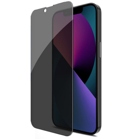 Folie sticla securizata cu sistem de montare usor si rapid Flippy pentru Apple iPhone 14 Plus / 13 Pro Max, Privacy, Transparenta