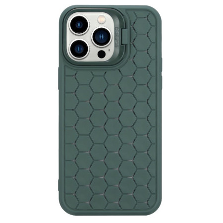 Husa de Protectie TPU, Flippy, pentru Apple iPhone 15 Pro, 3D Cube, cu Inel, Protectie Camera, Antisoc, Antizgariere, Antialunecare, Acoperire Completa, Verde