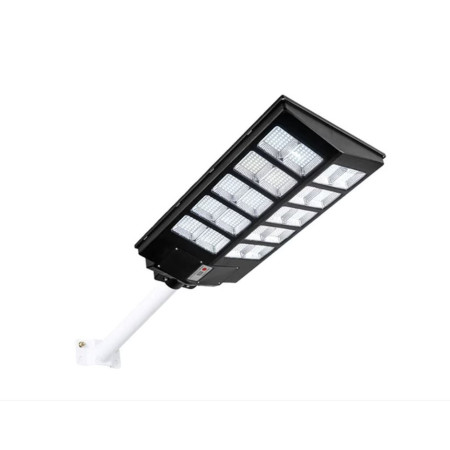 Lampa solara stradala Flippy, cu telecomanda, senzor de miscare si lumina, suport prindere, 800 LED-uri, IP65, ABS, 25AH, 500W, temperatura culoare 6500K, 67.6x34.8x7.2 cm, autonomie 10-12 ore, negru