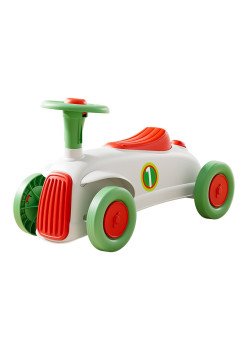 Masinuta Ride-On Flippy, cu Sistem Anti-Rasturnare, Claxon pe Volan, 1-6 Ani, 60 x 28 x 34 cm, Alb-Verde