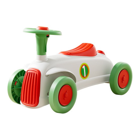 Masinuta Ride-On Flippy, cu Sistem Anti-Rasturnare, Claxon pe Volan, 1-6 Ani, 60 x 28 x 34 cm, Alb-Verde