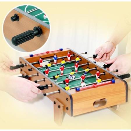 Masa de Fotbal cu Teren si 18 Jucatori Flippy, 6 Manere, cu Tablou pentru Scor, din Metal, Lemn si ABS, 69 x 36.5 x 23 cm, cu Picioare, pentru copii/adulti