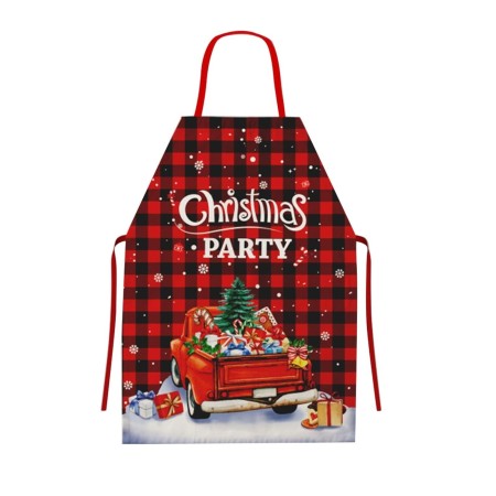 Sort de Bucatarie Decorativ, Flippy, Tema Craciun, 50 x 70 cm, Model Christmas Party, din Poliester, Rosu