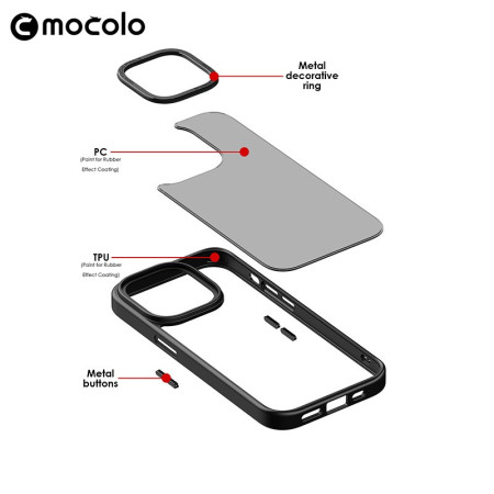 Husa de protectie pentru iPhone 14 Pro, cu suport metalic pentru camera, Bracket Series, Flippy, Protectie Antisoc, PC mat, silicon moale pe margini, Transparent