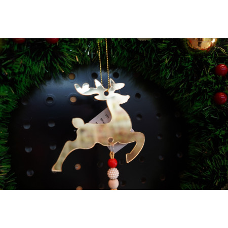 Ornament brad, Flippy, Ren, Auriu, Lucios, 10*25CM, Acril, Interior/ Exterior