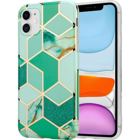 Husa protectie pentru Apple iPhone 7/8/SE 2020 Soft IMD TPU Marble Geometric Verde