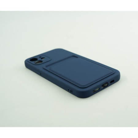 Husa protectie Flippy cu suport card compatibila cu Apple iPhone 13 Mini Albastru Inchis