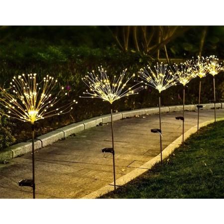 Lampa solara sub forma de artificii, 90 LED-uri, alb cald, Flippy