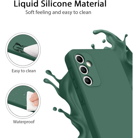 Husa de Protectie, Flippy, pentru Huawei P60 Pro, Liquid Silicone, cu Microfibra pe Interior, Protectie Antisoc, Compatibil Incarcare Wireless, Verde