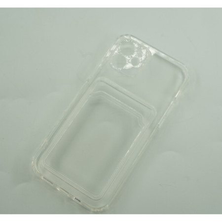 Husa protectie Flippy cu suport card compatibila cu Apple iPhone 11 Transparent