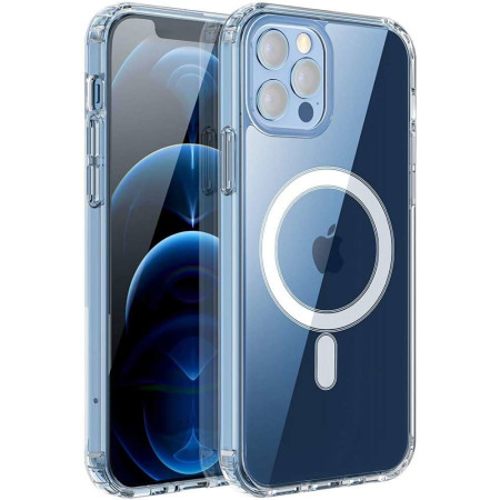 Husa protectie Flippy pentru iPhone 14 Pro Max Mag Safe, 2 in 1 incarcare si magnet, Acril, Transparenta