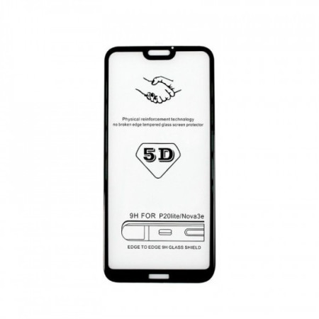 Folie de Protectie, Flippy, pentru iPhone 15 Pro, Tempered Glass 5D, Full Cover, Margini Negre, Transparent