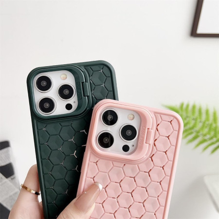 Husa de Protectie TPU, Flippy, pentru Apple iPhone 15, 3D Cube, cu Inel, Protectie Camera, Antisoc, Antizgariere, Antialunecare, Acoperire Completa, Roz