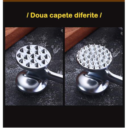 Ciocan pentru snitele si carne Flippy, din aliaj de zinc, maner antialunecare, doua capete, 22 cm, argintiu