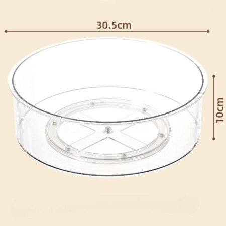 Suport Rotativ pentru Condimente, Flippy, Multifunctional, Rotund, 360 de Grade, pentru Bucatarie, Plastic, 30.5x30.5x10 cm, Transparent