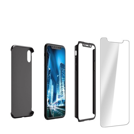 Husa Apple iPhone X IPAKY Full Cover 360 Negru + Folie Cadou