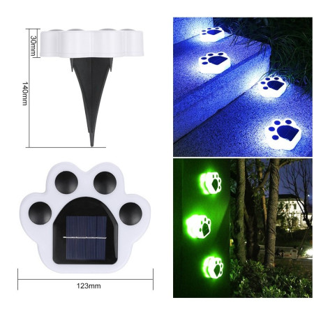 Lampa solara LED, Tip laba de urs, pentru gazon sau gradina, Rezistenta la apa, Flippy, Multicolor