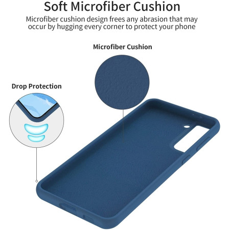 Husa protectie Flippy compatibila cu Samsung S21 5G Liquid Silicone Case Albastru inchis