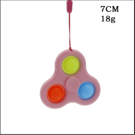 Jucarie senzoriala spinner Flippy- Fidget Toy, Simple Dimple, 7 cm, Roz/Multicolor