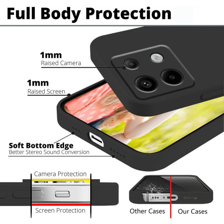 Husa de Protectie, Flippy, pentru Xiaomi Redmi Note 13 5G, Liquid Silicone, cu Microfibra pe Interior, Protectie Antisoc, Compatibil Incarcare Wireless, Negru