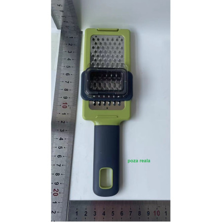 Razatoare Multifunctionala, Flippy, pentru Ustuoi, Branza, Cascaval, 20.3 x 5.8 x 3.3 cm, Verde/Gri