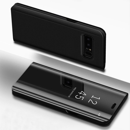 Husa Samsung Galaxy Note 8 Flip Cover Oglinda Negru