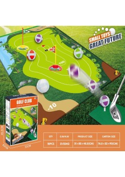 Indoor Golf Carpet Sports Parent-Child Sports Interactive Competitive Toy Set - Color: Golf Carpet Training Set 588B