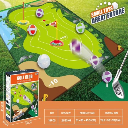 Indoor Golf Carpet Sports Parent-Child Sports Interactive Competitive Toy Set - Color: Golf Carpet Training Set 588B