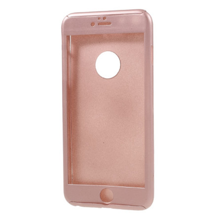 Husa Apple iPhone 6/6S Full Cover 360 Roz Auriu + Folie de protectie