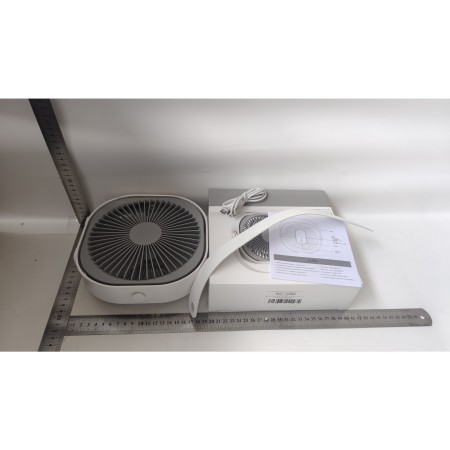 Mini ventilator pentru birou cu usb, Flippy, rotire 360 grade, 3 viteze, 1500 mA, 13.5 x 12,8, Alb