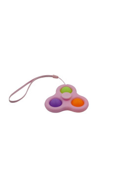 Jucarie senzoriala spinner Flippy- Fidget Toy, Simple Dimple, 7 cm, Roz/Multicolor